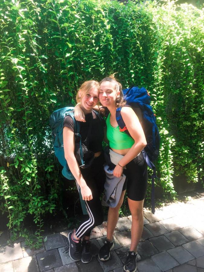 Stellar Capsules Hostel Seminyak  Ngoại thất bức ảnh Two hikers on the Camino de Santiago in Galicia, Spain